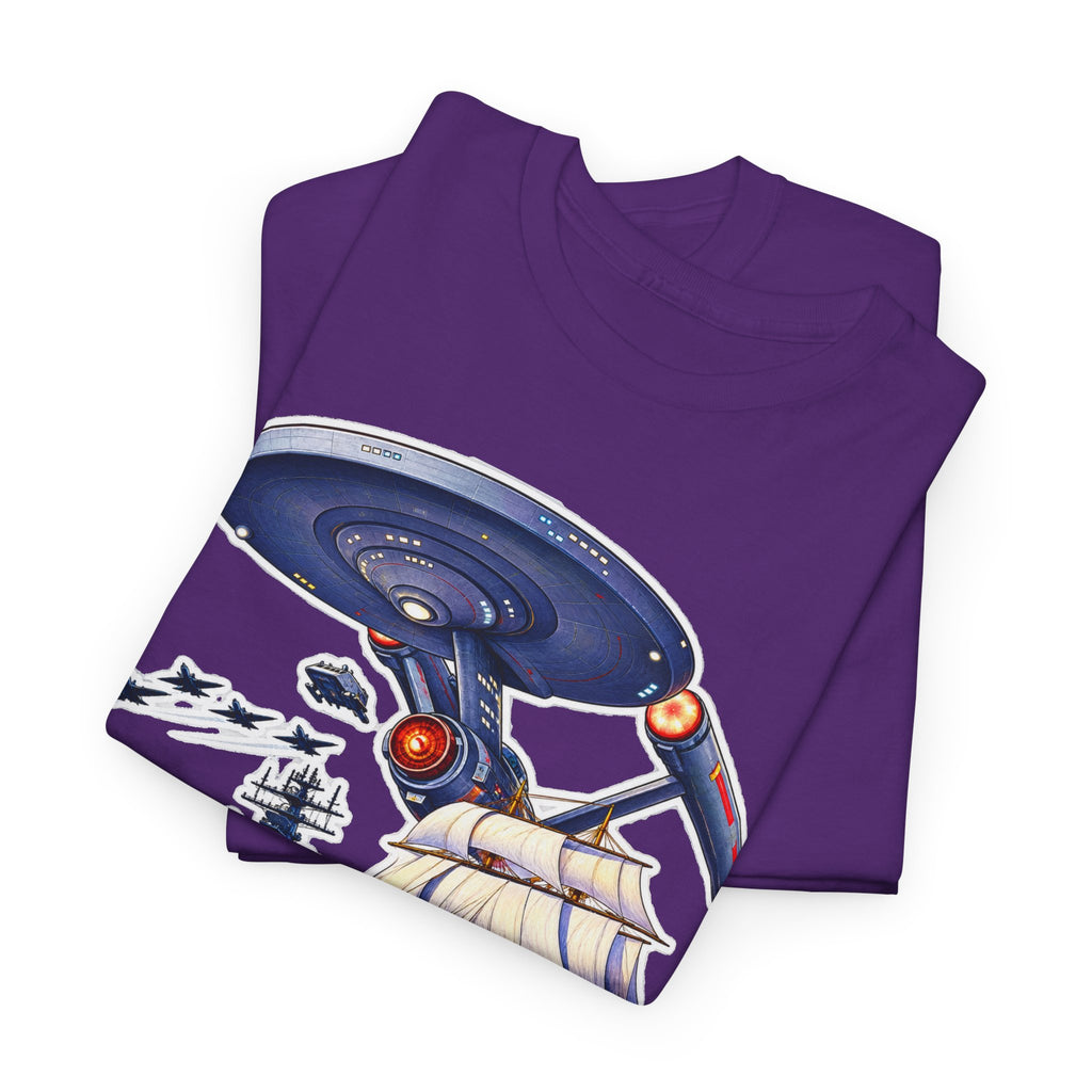Nautical Starship Called Enterprise T-Shirt — Vintage Sailing Ship Meets Spaceship Graphic Tee