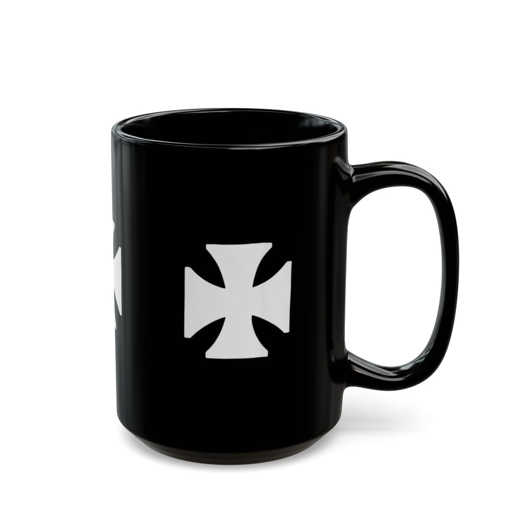 Manchester City ST Mark's Black Ceramic Mug with White Maltese Cross – Gothic Coffee Cup (11oz, 15oz)