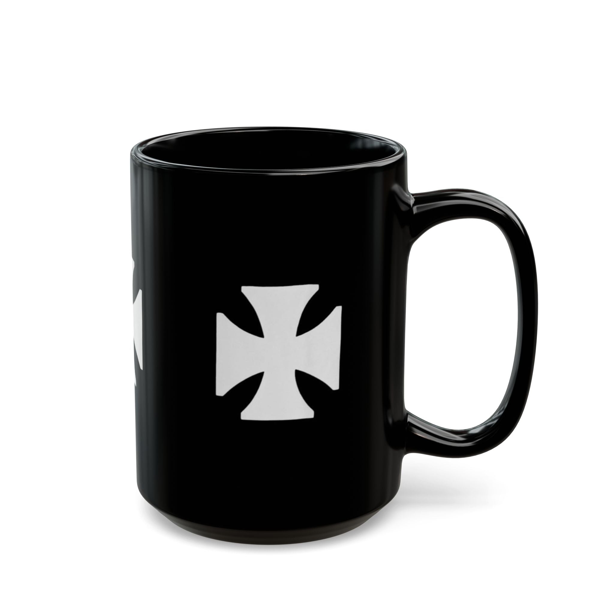Manchester City ST Mark's Black Ceramic Mug with White Maltese Cross – Gothic Coffee Cup (11oz, 15oz)