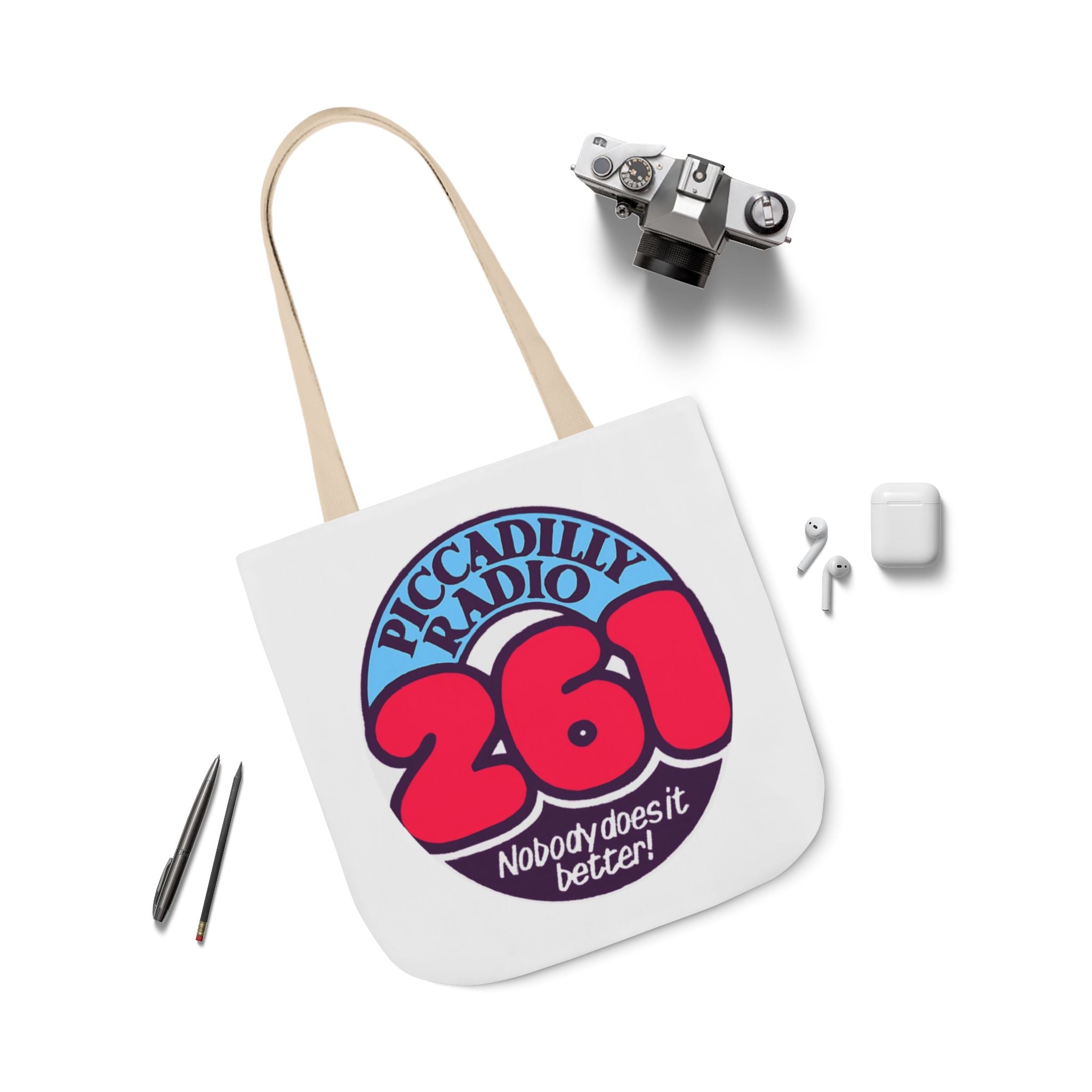 Tote Bag — Retro 'Piccadilly Radio 261' Vintage Logo Canvas Tote