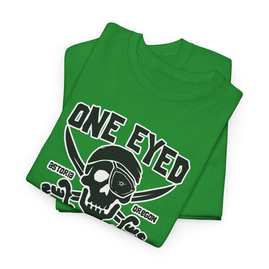 One Eyed Willie Pirate Skull Tee — Retro Nautical Adventure Graphic Shirt
