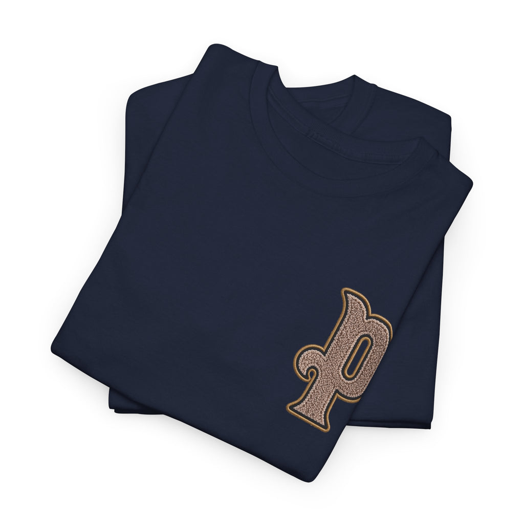 Retro 'p' Pep Inspired Manchester City Cotton Tee — Vintage Brown Monogram T-Shirt