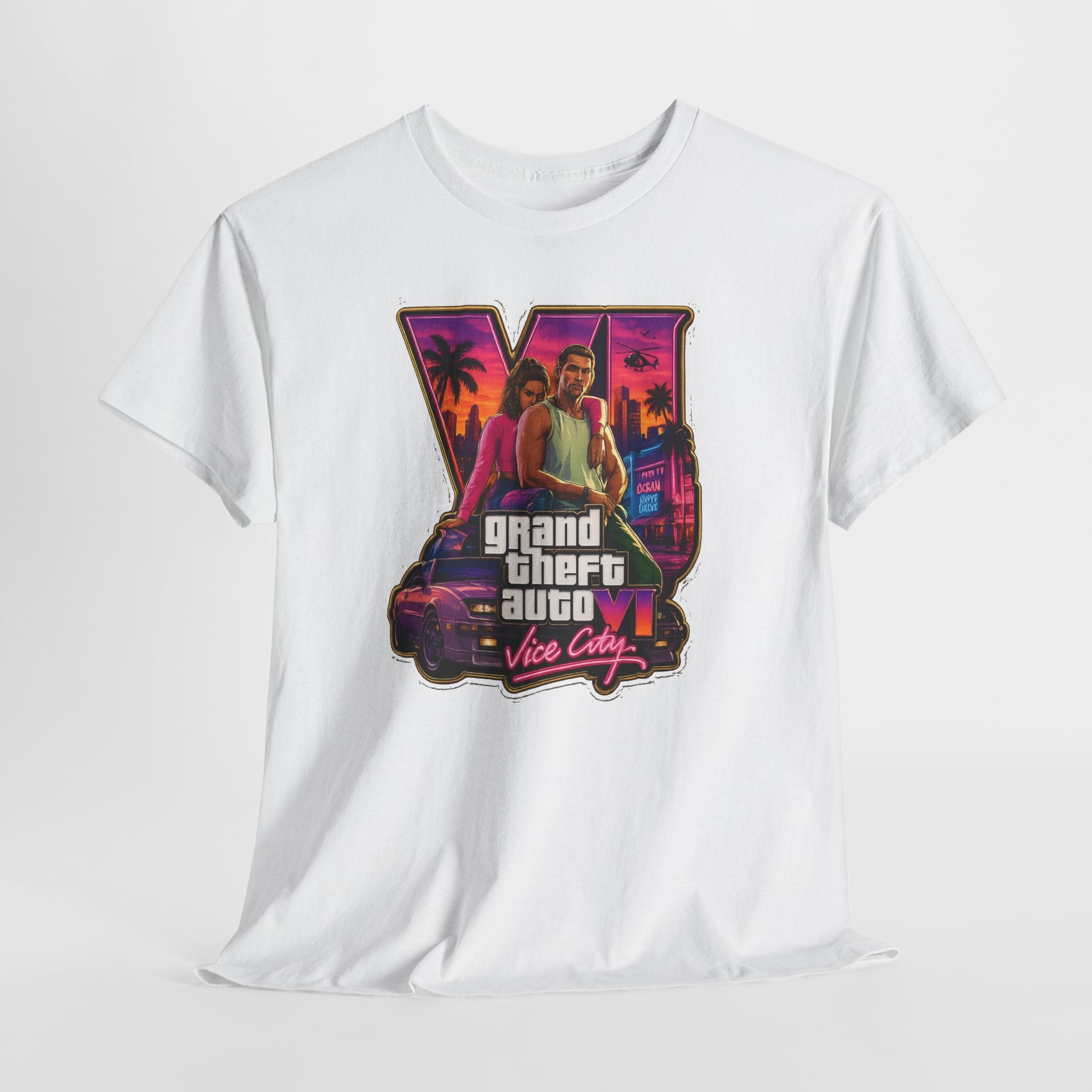 Grand Theft Auto Vice City Retro Logo Tee / Cotton T-Shirt
