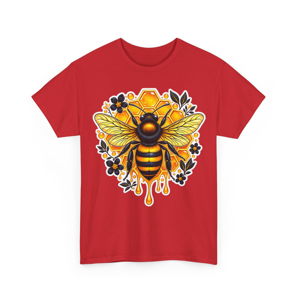 Manchester Bee Honeycomb T‑Shirt — Floral Dripping Honey Graphic Tee