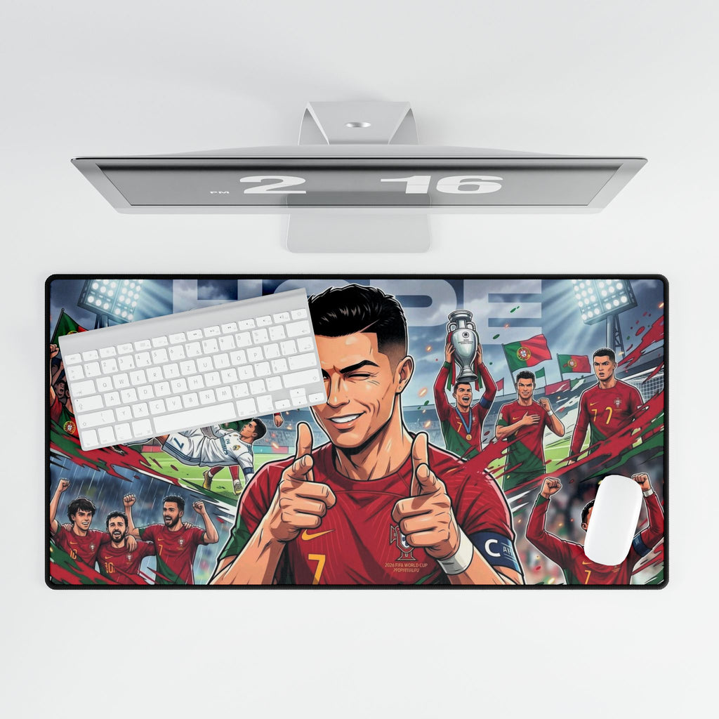 Cristiano Ronaldo Cartoon Desk Mat – Football Player Gaming Mouse Pad