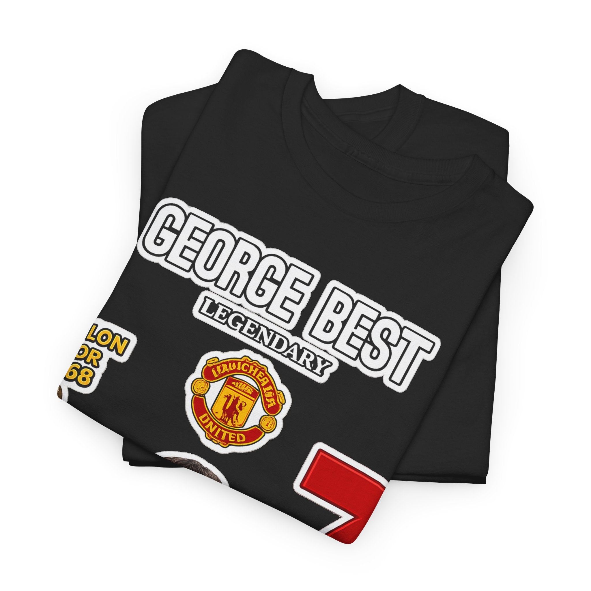 George Best Manchester United #7 Vintage Soccer T-Shirt – Ballon d'Or Tribute
