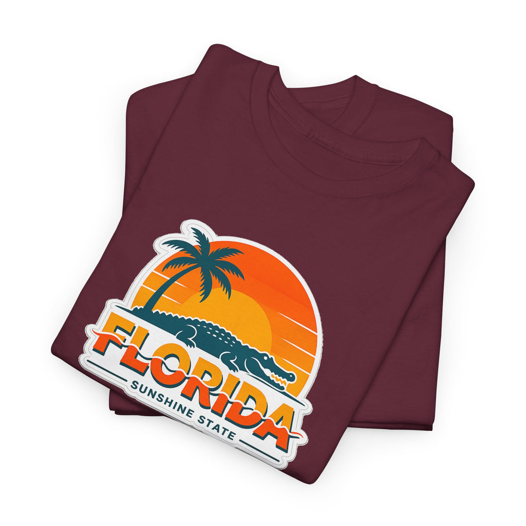 Florida Sunshine State T-Shirt — Retro Palm Sunset Graphic Tee