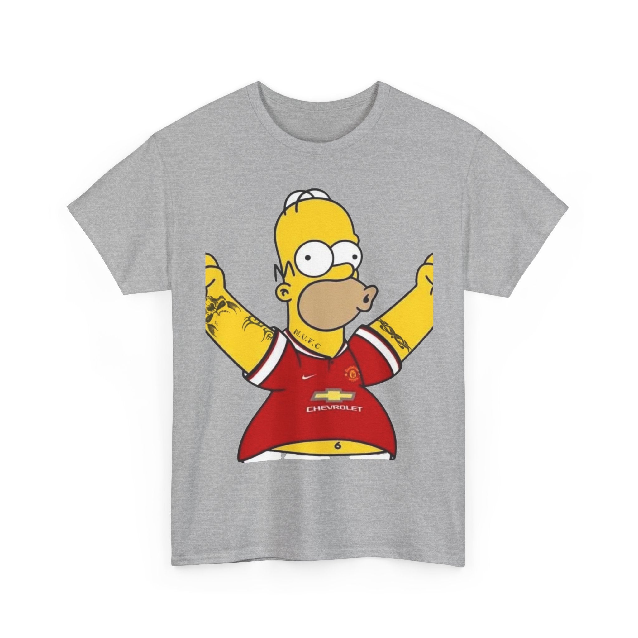 Homer Simpson Manchester Fan T-Shirt — Cartoon Football Supporter Tee