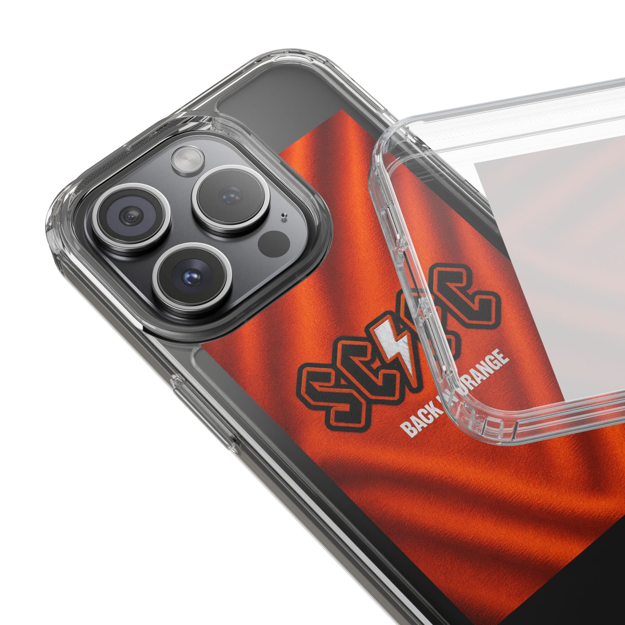 Salford CIty Inspired Phone Case — 'SCFC Back in Orange' Clear Protective Cover