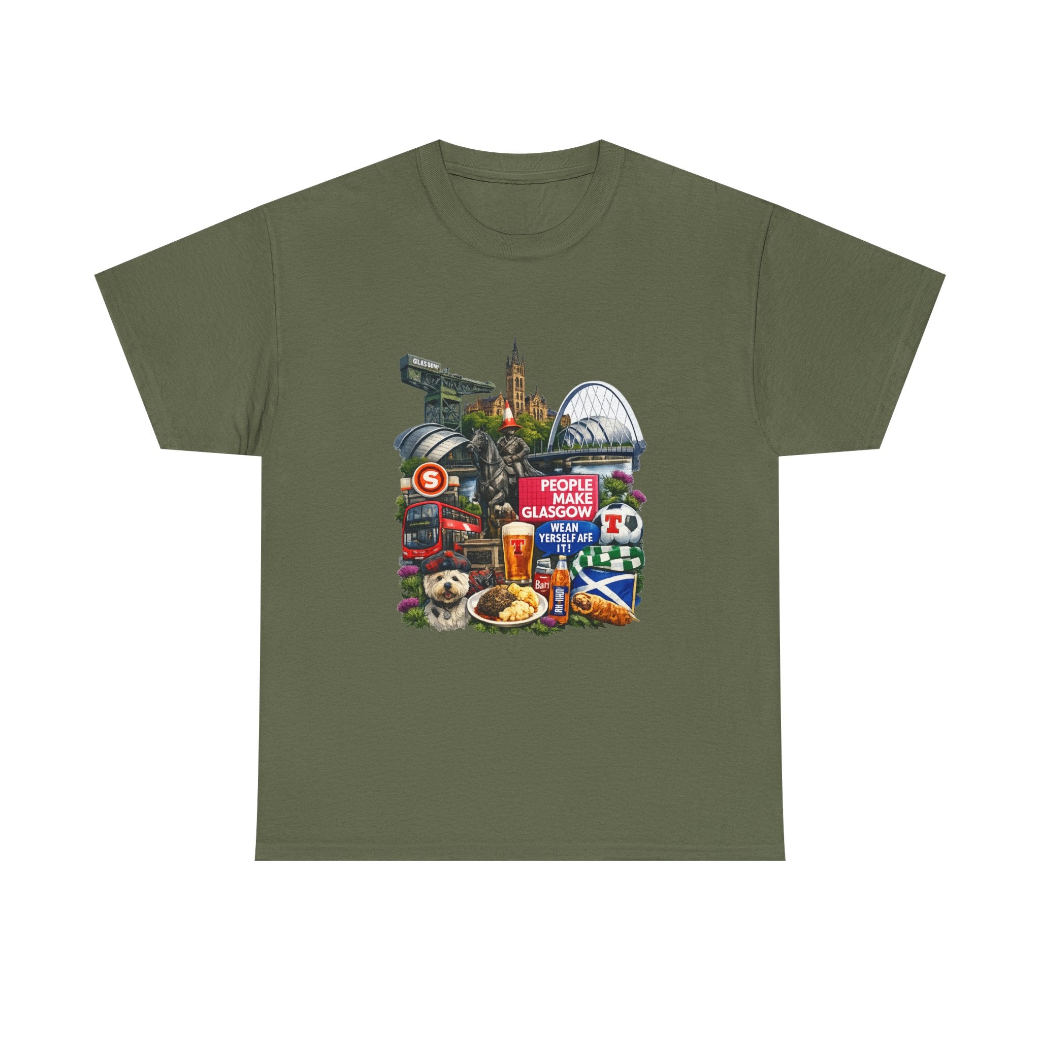 Glasgow Collage T-Shirt — "People Make Glasgow" Scottish City Souvenir Tee