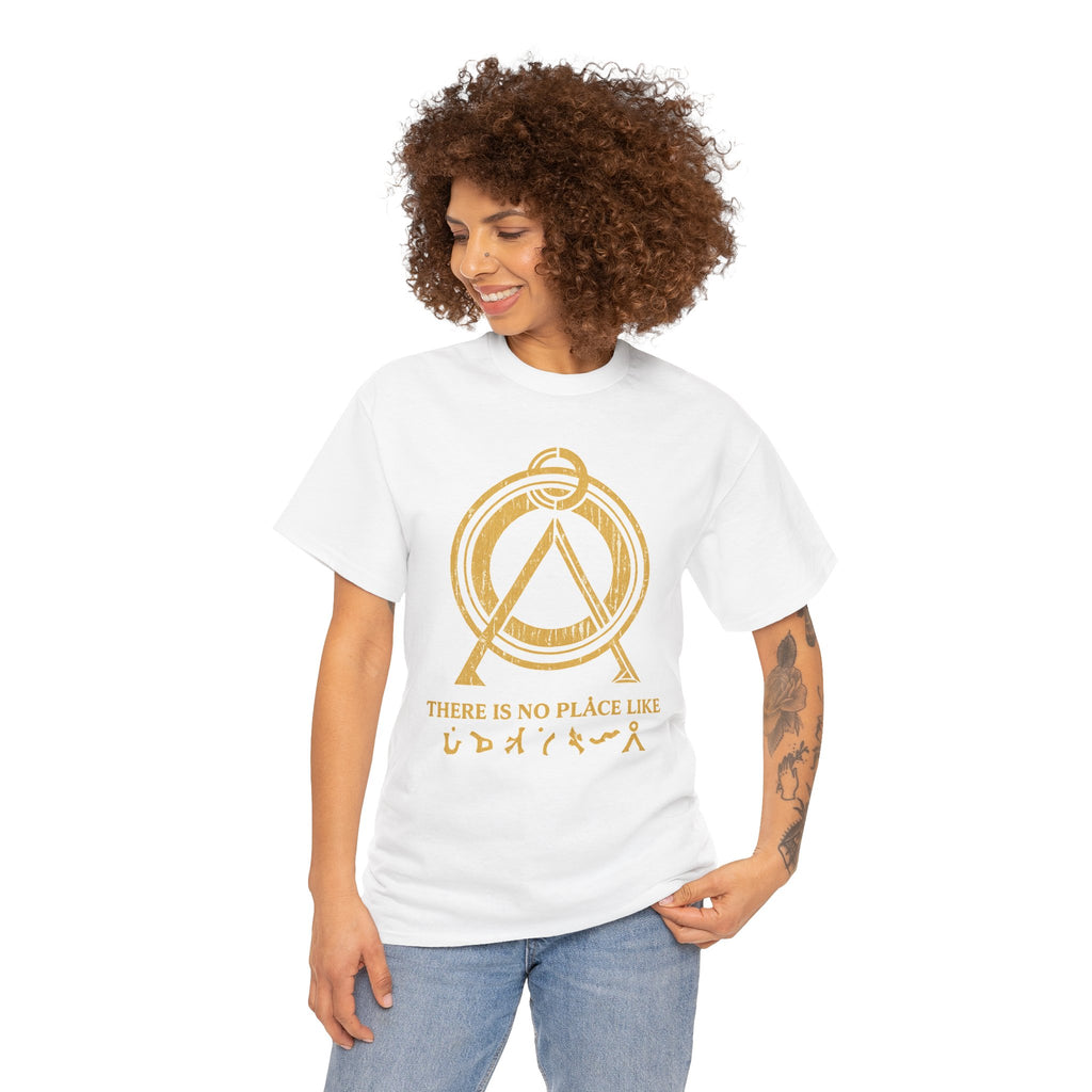 There Is No Place Like Home Graphic Tee — Vintage Gold Sigil T‑Shirt