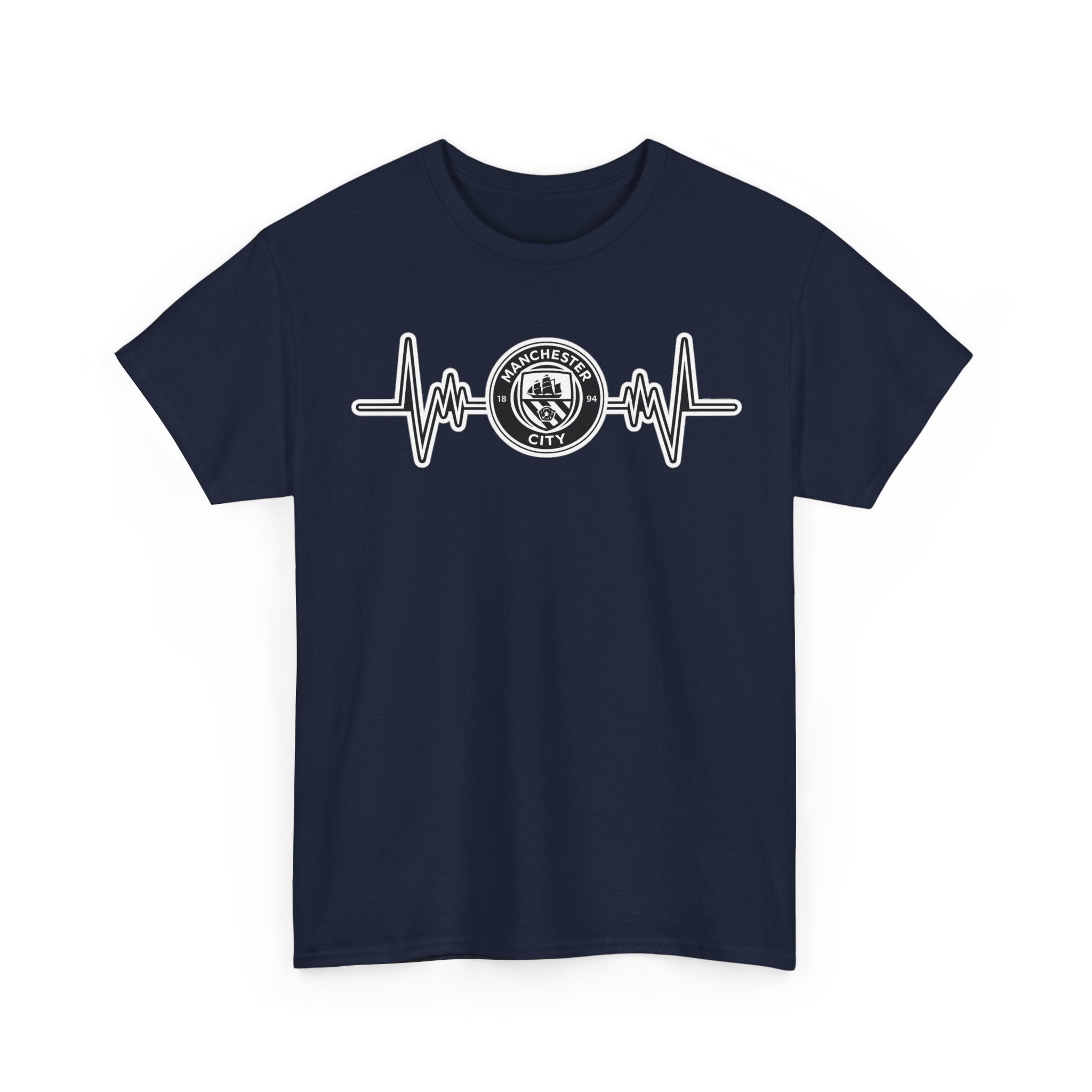 Manchester City Heartbeat Logo T-Shirt — Emergency Medical Services Pulse Tee