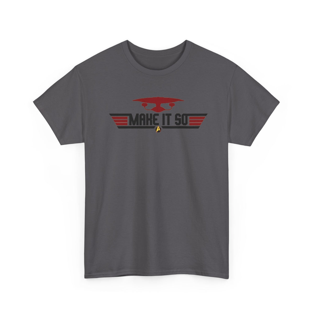 "Make It So" Sci‑Fi Graphic Tee — Retro Starship Emblem T-Shirt