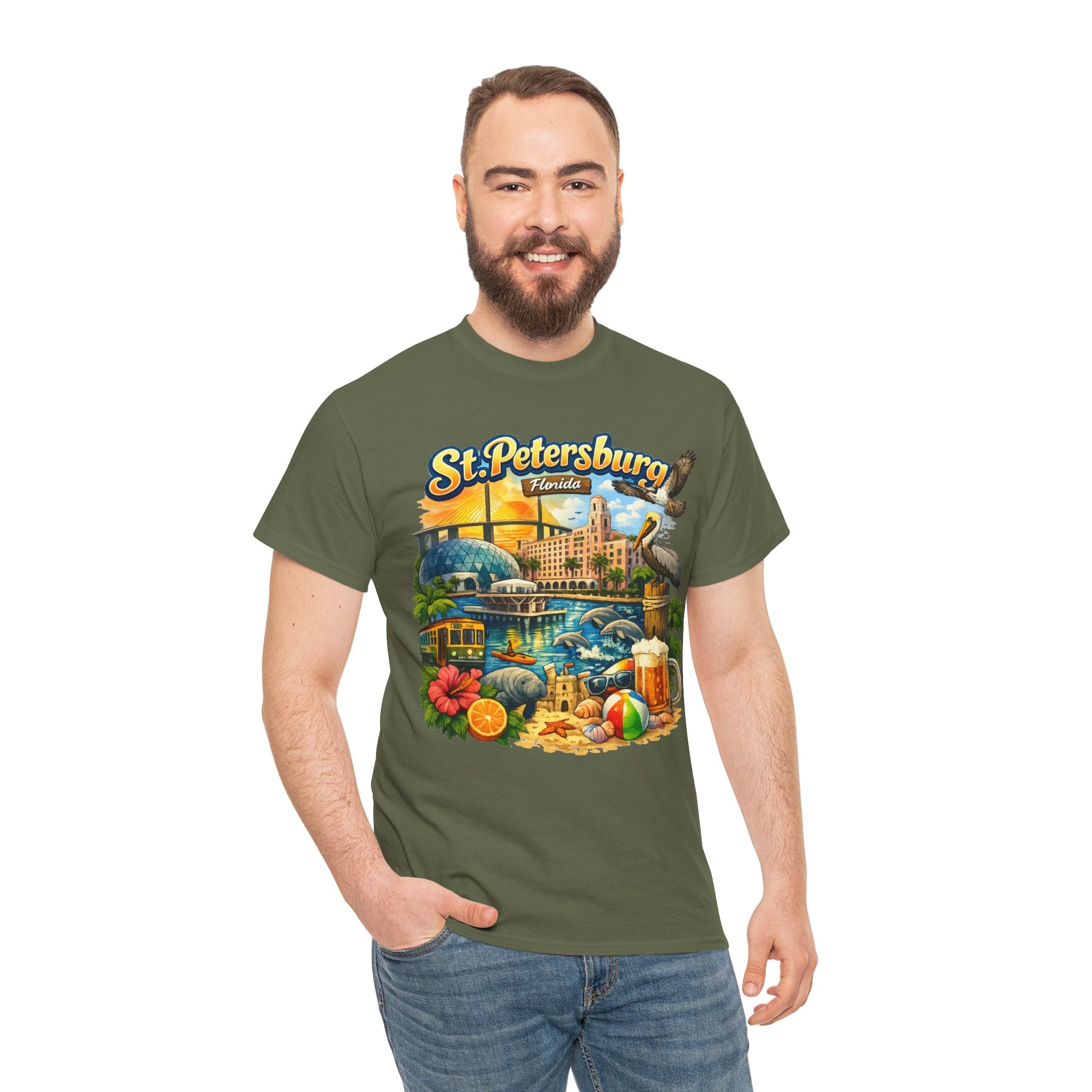 St. Petersburg Florida Retro Beach Scene T-Shirt