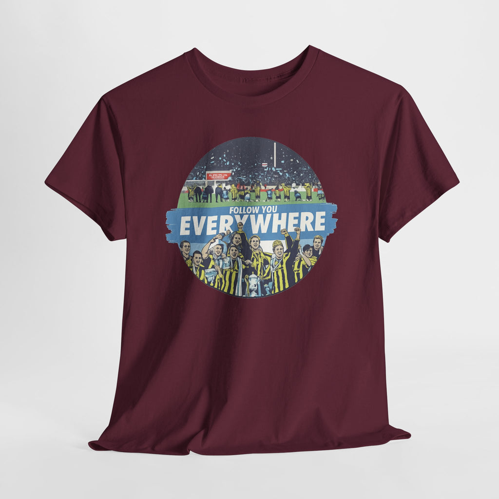 Manchester City Everywhere Soccer Crowd Graphic Tee — 'Follow You Everywhere' Fan Shirt