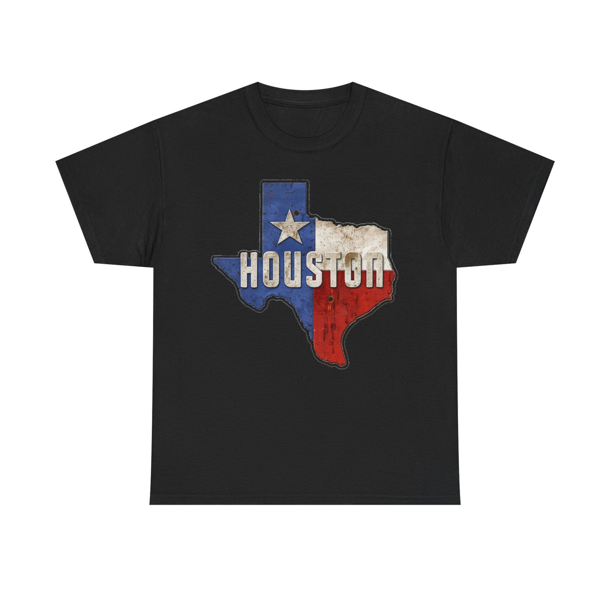 Houston Texas Flag Graphic Tee — Vintage State Outline T-Shirt