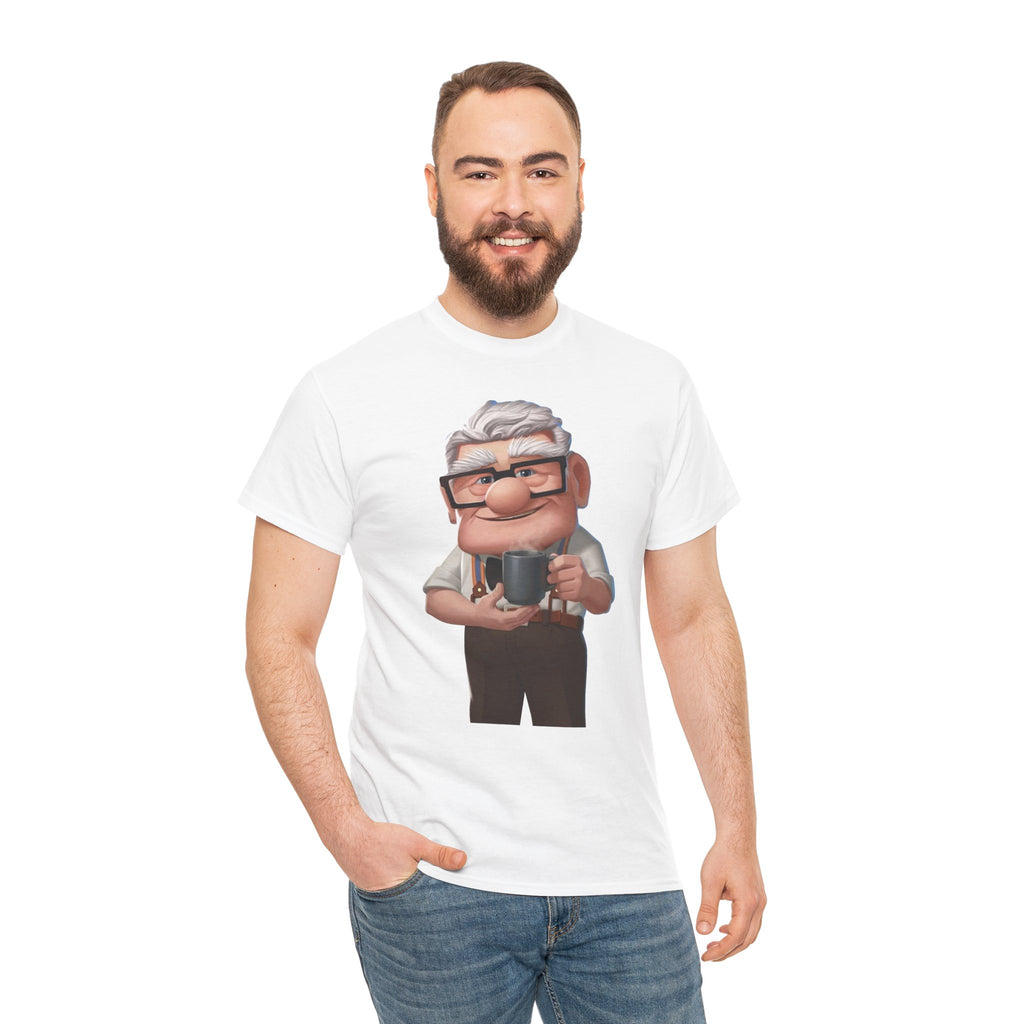 Disney Up Cartoon Grandpa Mug Graphic Tee - Cute Elderly Character T-Shirt