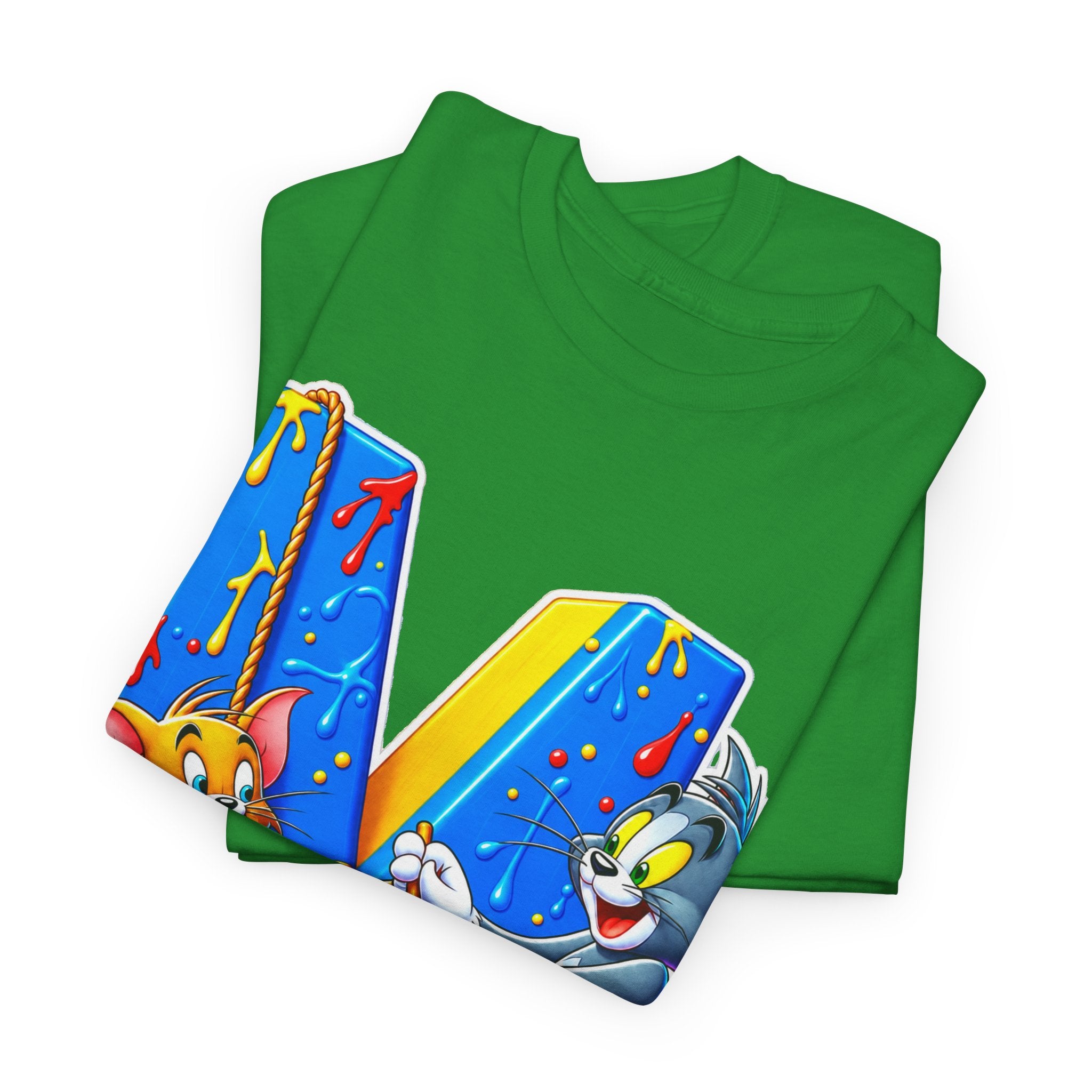 Tom & Jerry Letter M Cotton T-Shirt — Retro Cartoon Graphic Tee