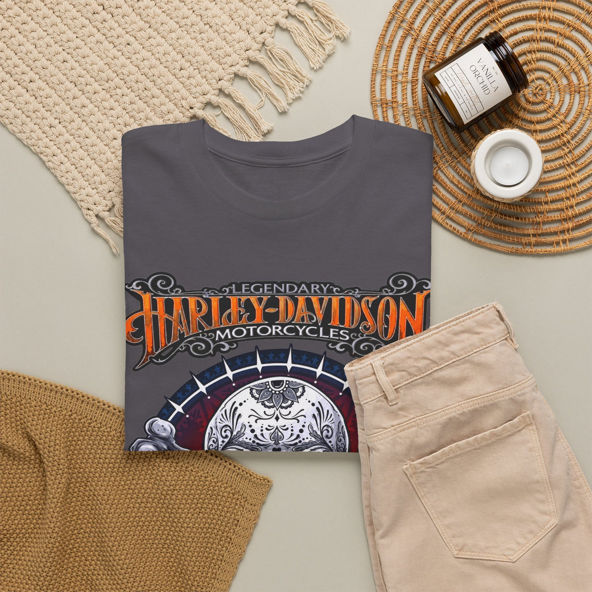 Harley-Davidson Skull Logo Cotton T‑Shirt