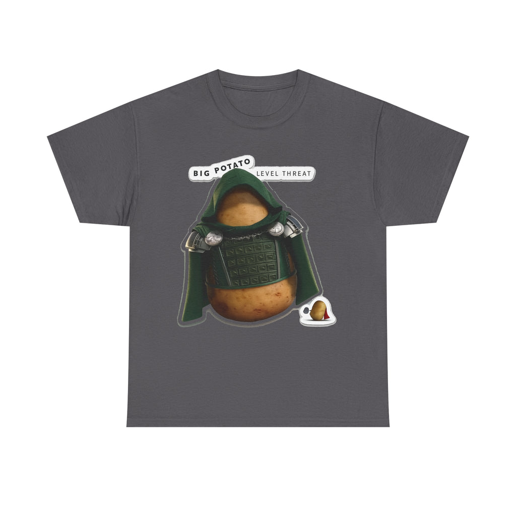Big Potato "Level Threat" Doom Tee — Funny Potato Soldier Graphic T-Shirt