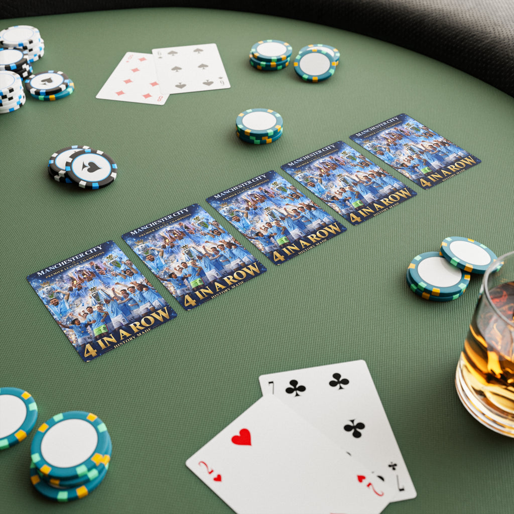 Manchester City 4 in a Row Playing / Poker Cards