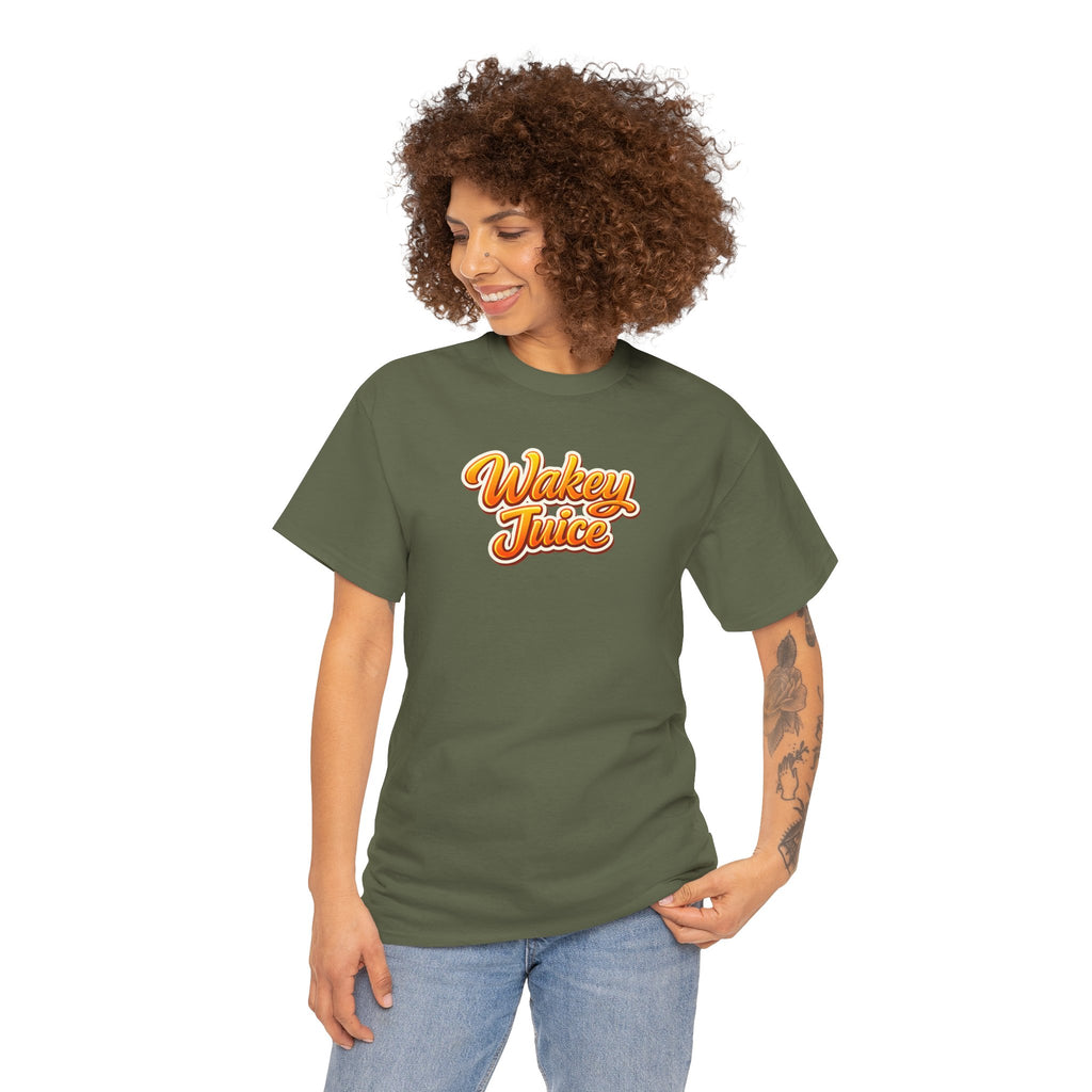 Wakey Juice T‑Shirt — Retro Orange Script Graphic Tee
