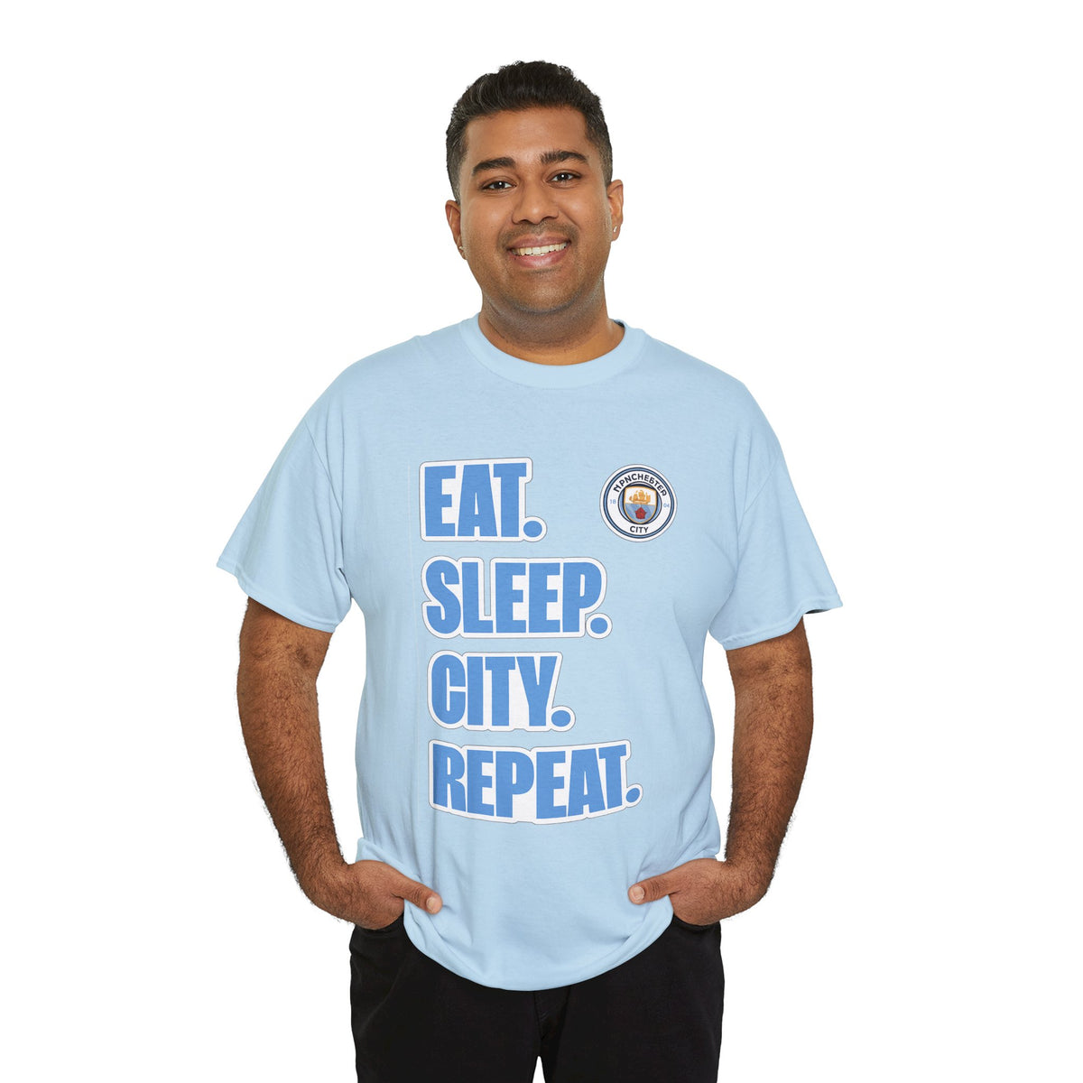 Eat. Sleep. City. Repeat. T‑Shirt — Manchester City Fan Tee