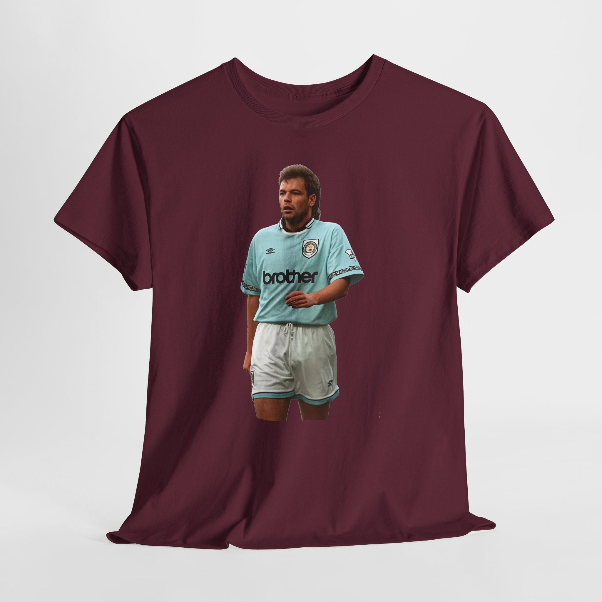 Uwe Rosler Manchester City Legend Graphic Tee - Retro Football Kit Print