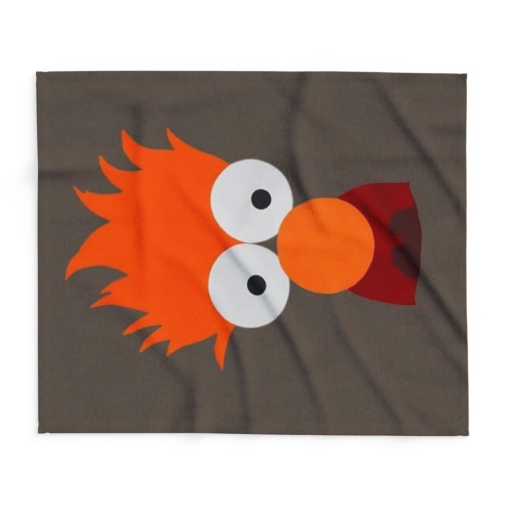 Becker Inspired Orange Fuzzy Character Fleece Blanket – Cute Cartoon Face Cozy Throw
