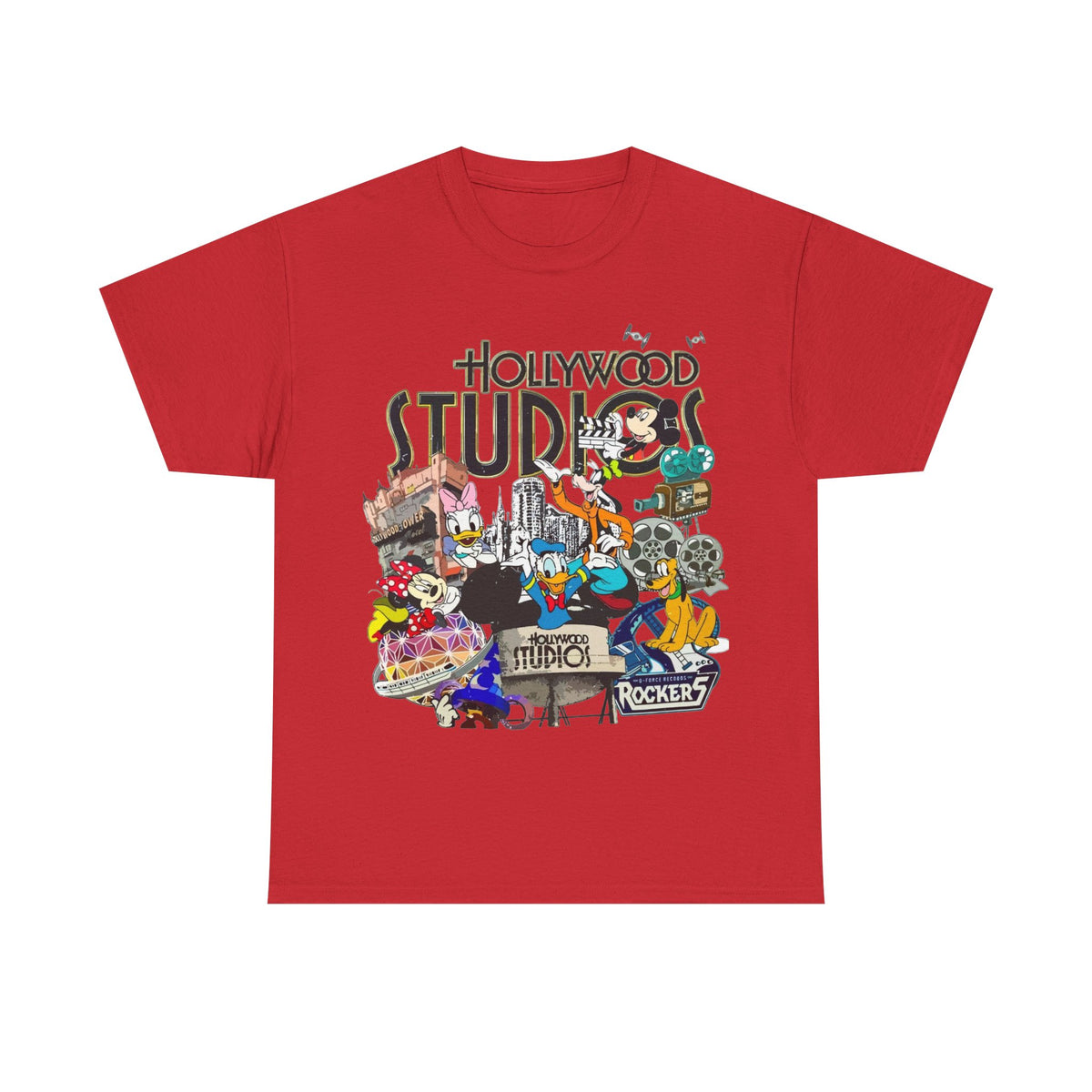 Hollywood Studios Collage T-Shirt — Vintage Theme Park Character Tee