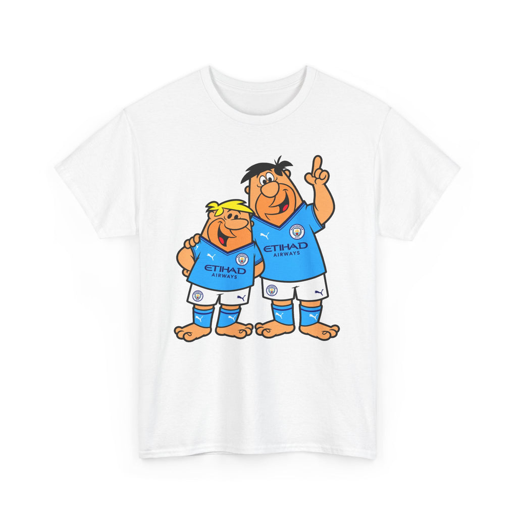 Manchester City The Flintstones Etihad Airways Cartoon Cotton T-Shirt