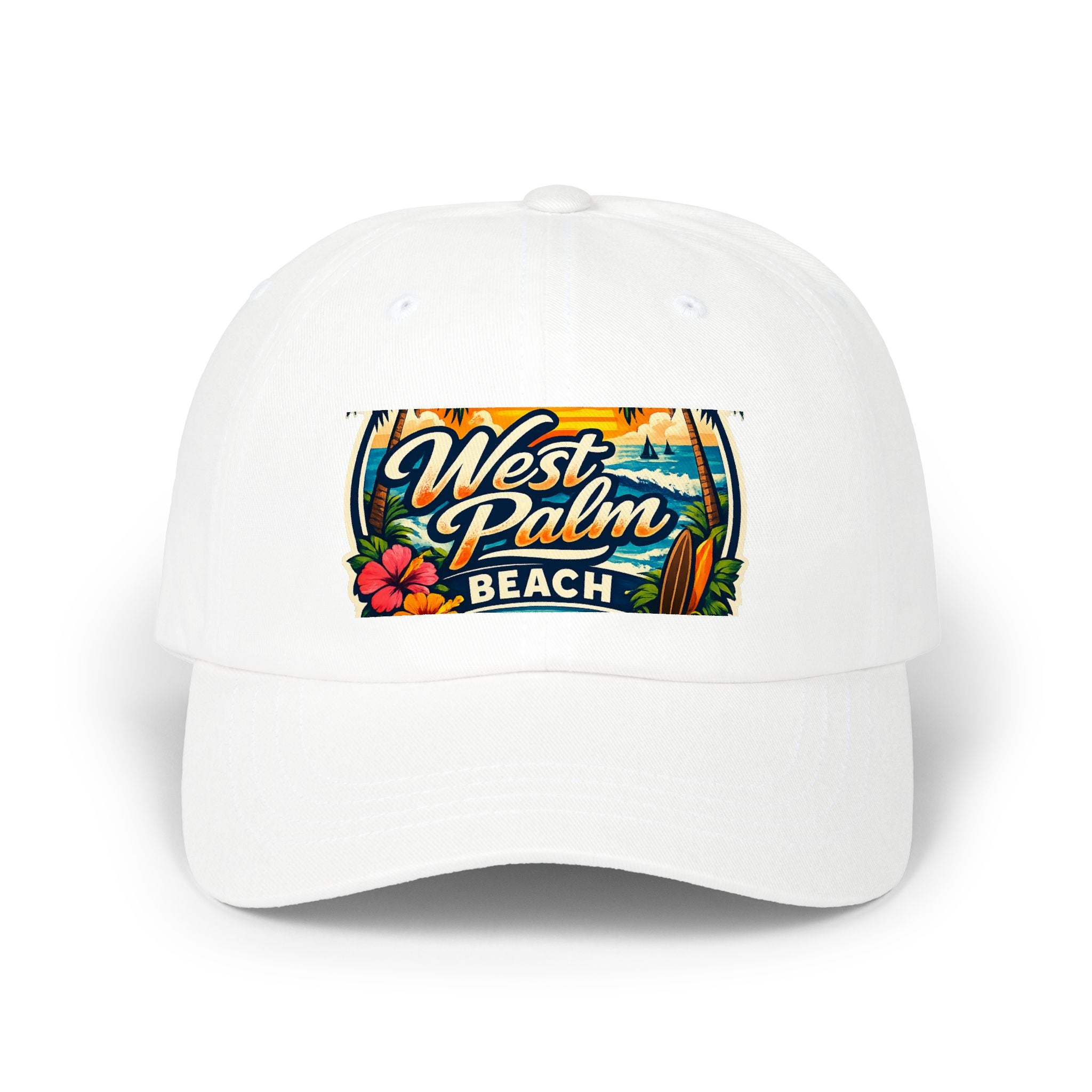 West Palm Beach Dad Cap — Vintage Surfboard Floral Beach Hat