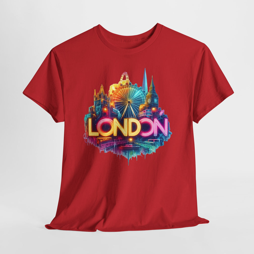 London Skyline Tee — Colorful Neon London Landmark T-Shirt