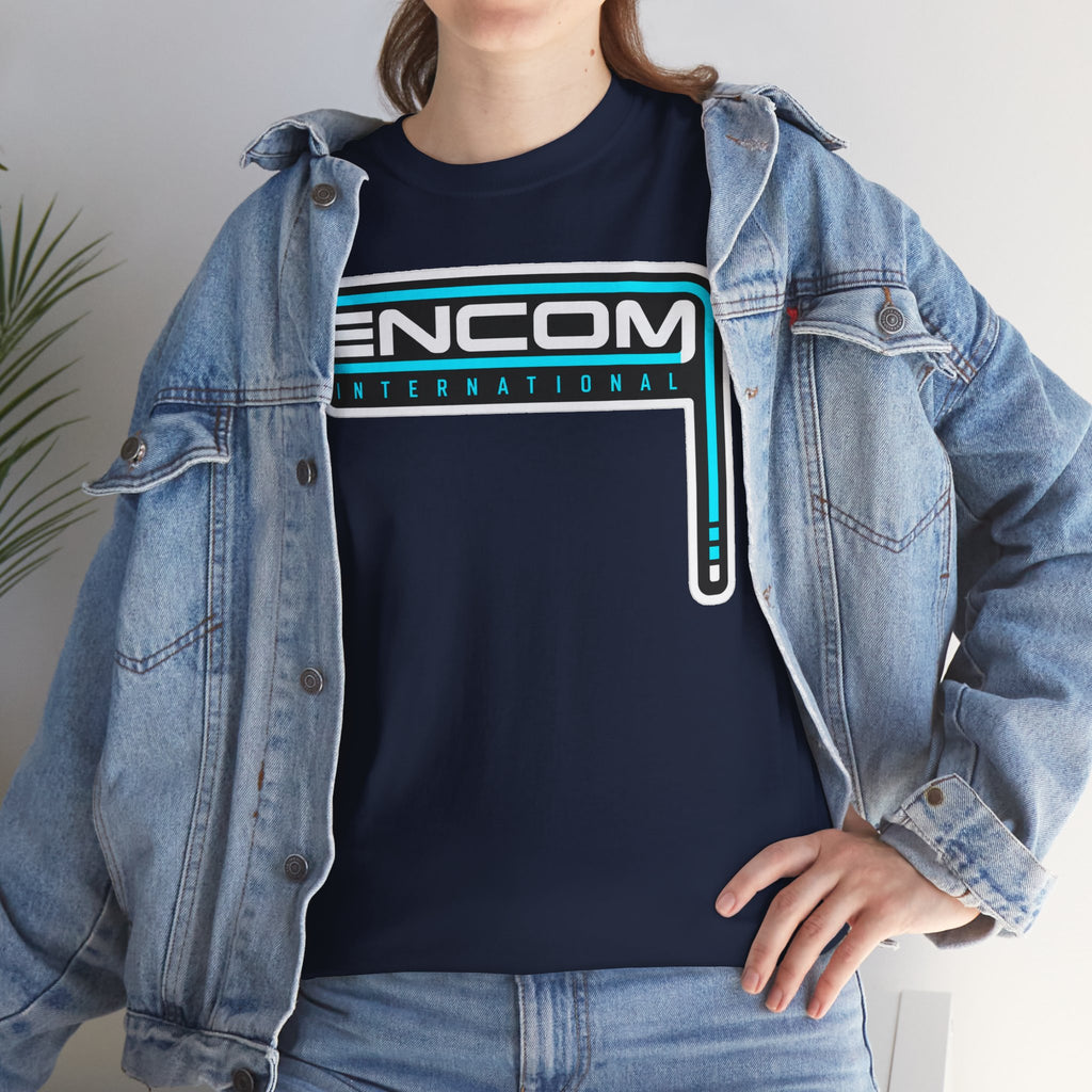 ENCOM International Logo Cotton T-Shirt — Retro Tech Gaming Tee
