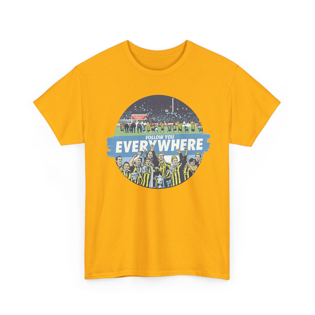 Manchester City Everywhere Soccer Crowd Graphic Tee — 'Follow You Everywhere' Fan Shirt