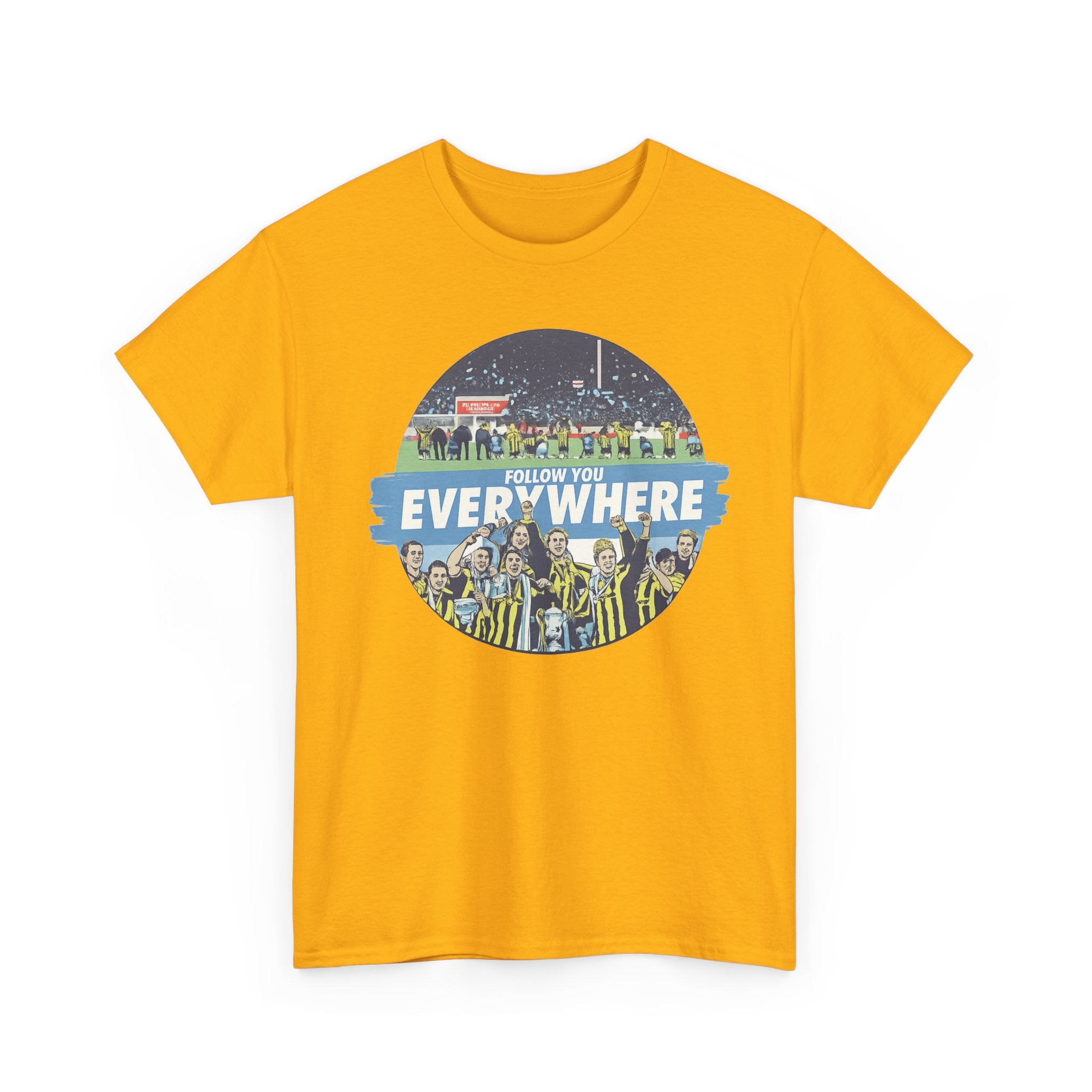 Manchester City Everywhere Soccer Crowd Graphic Tee — 'Follow You Everywhere' Fan Shirt