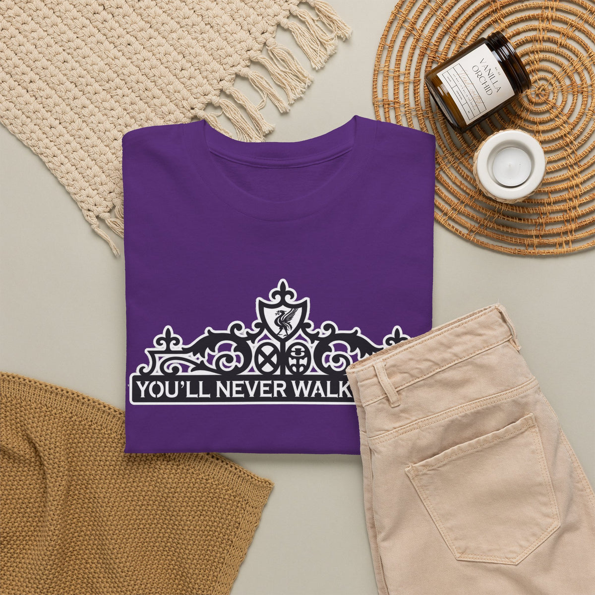 You'll Never Walk Alone T‑Shirt — Liverpool FC Crest Cotton Tee