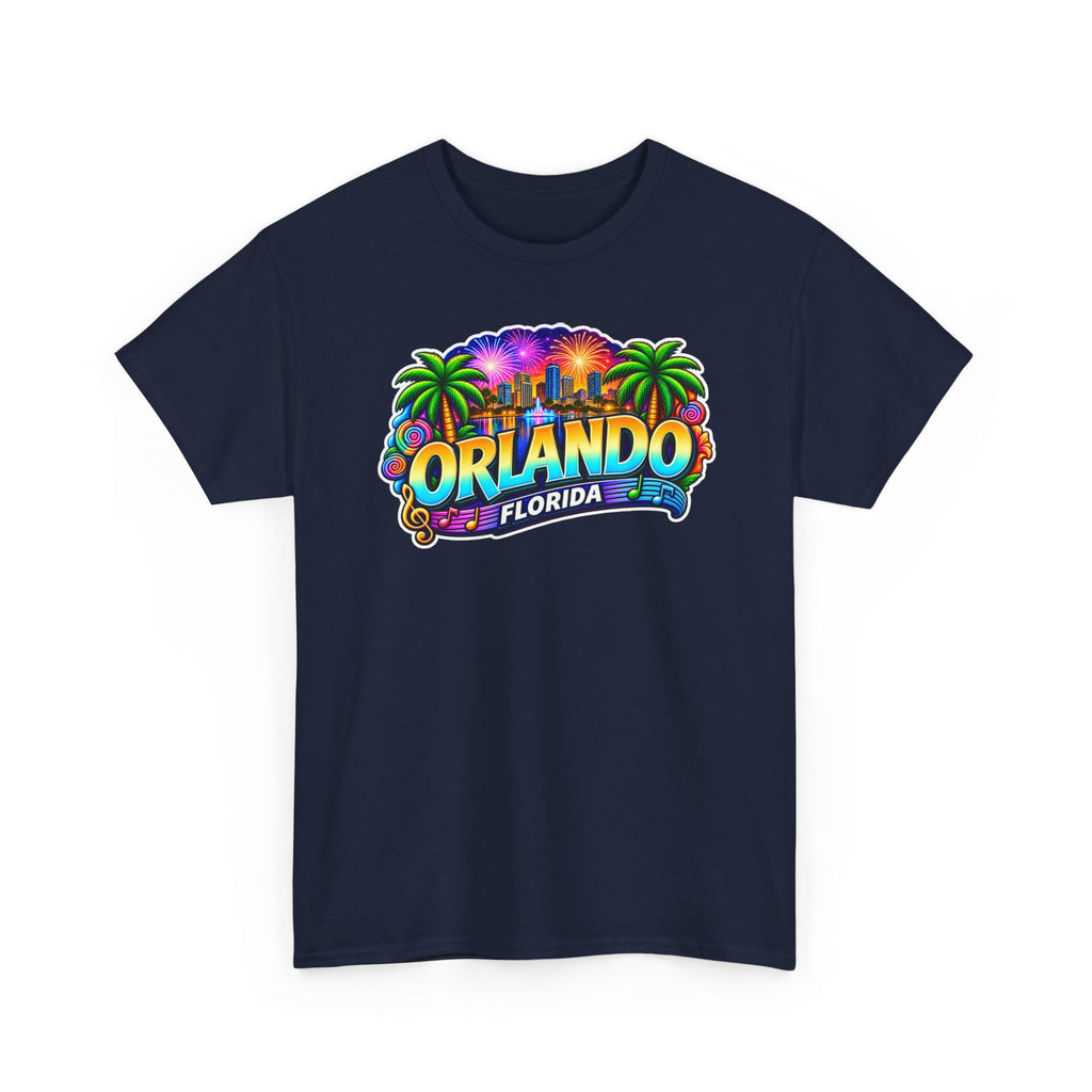 Orlando Florida Retro Sunset Palm Cotton T-Shirt