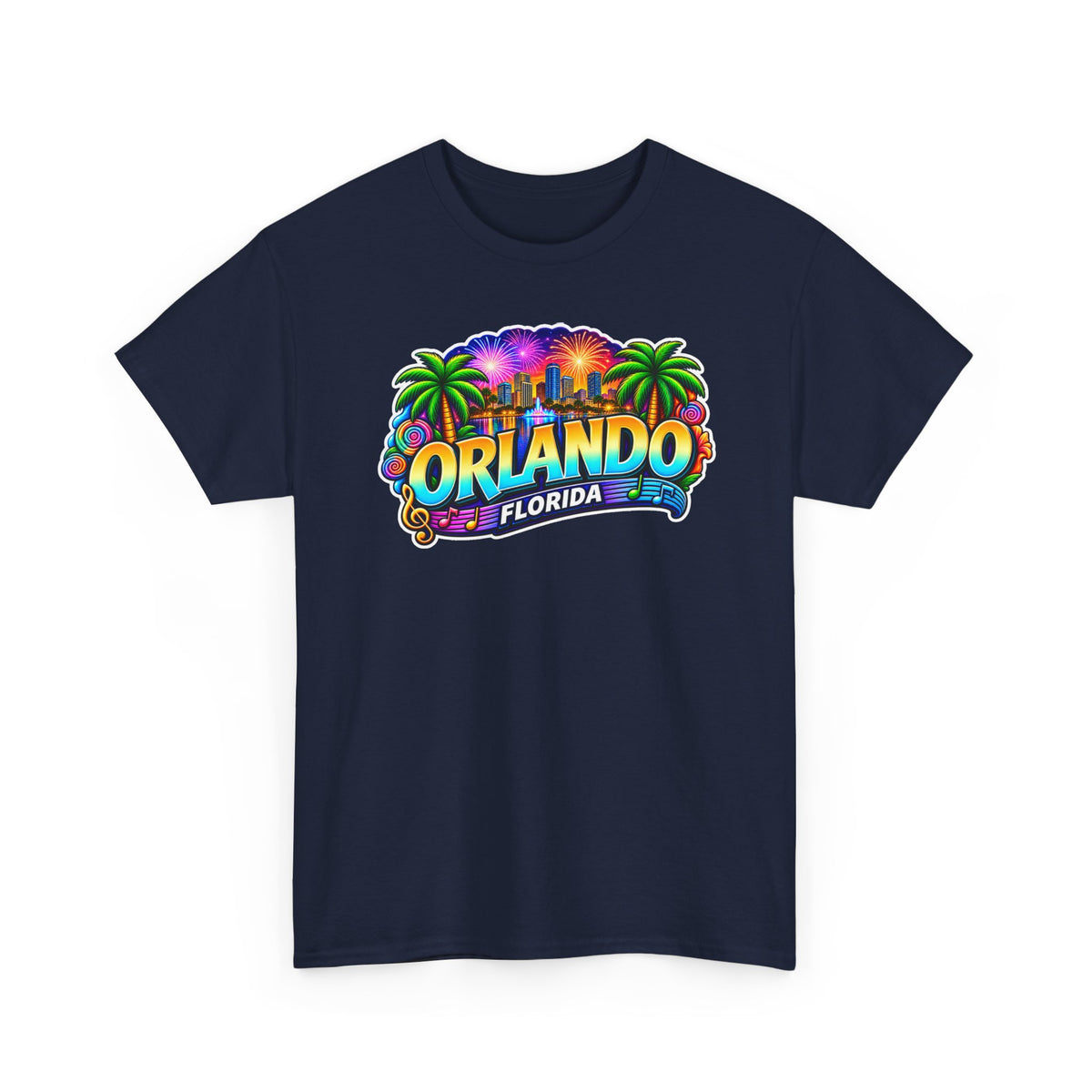 Orlando Florida Retro Sunset Palm Cotton T-Shirt