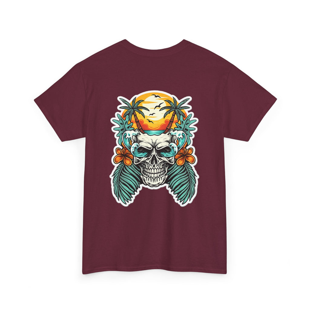 Tropical Skull Tee — Sunset Palm Beach Skull T-Shirt