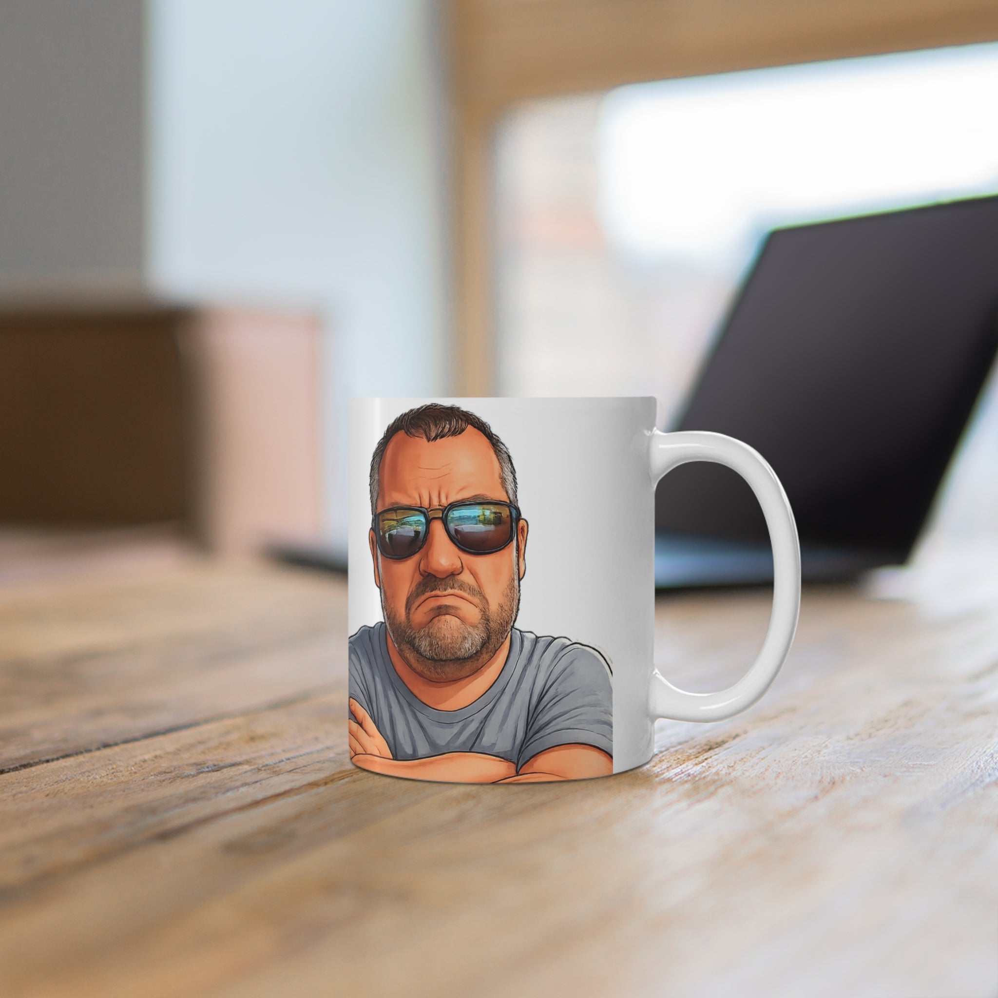 Grumpy Man Ceramic Coffee Cups, 11oz, 15oz