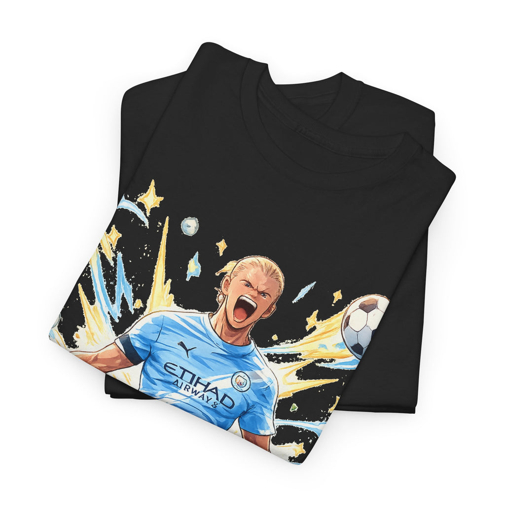 Erling Haaland Anime Fan Tee — Celebratory Football Player Graphic T-Shirt
