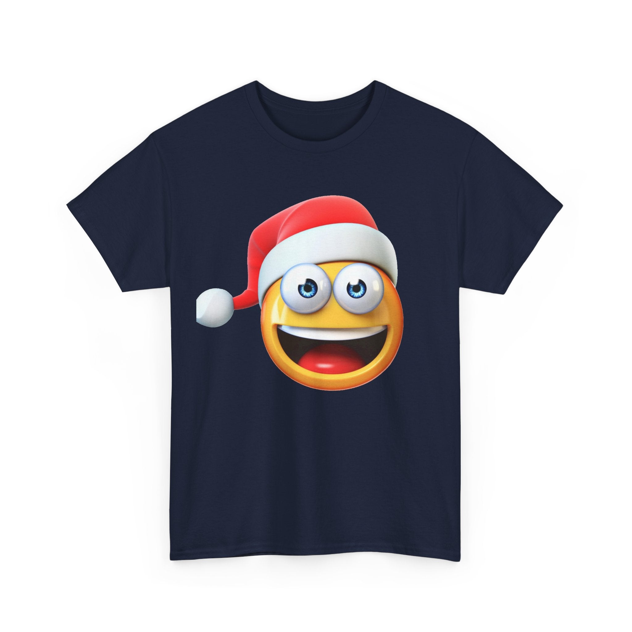Christmas Emoji T-Shirt — Santa Hat Smiley Holiday Tee