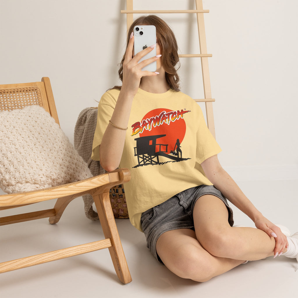 Baywatch Lifeguard Sunset Cotton T-Shirt