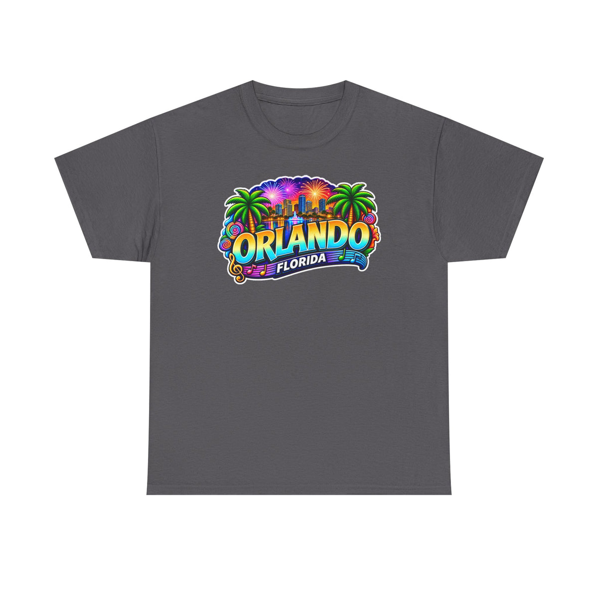 Orlando Florida Retro Sunset Palm Cotton T-Shirt