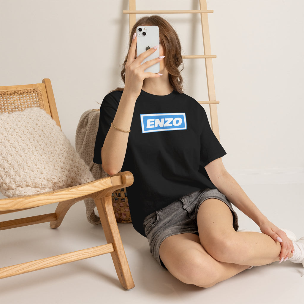 Enzo Man City Inspired Logo Tee — Classic Box-Logo Graphic T-Shirt