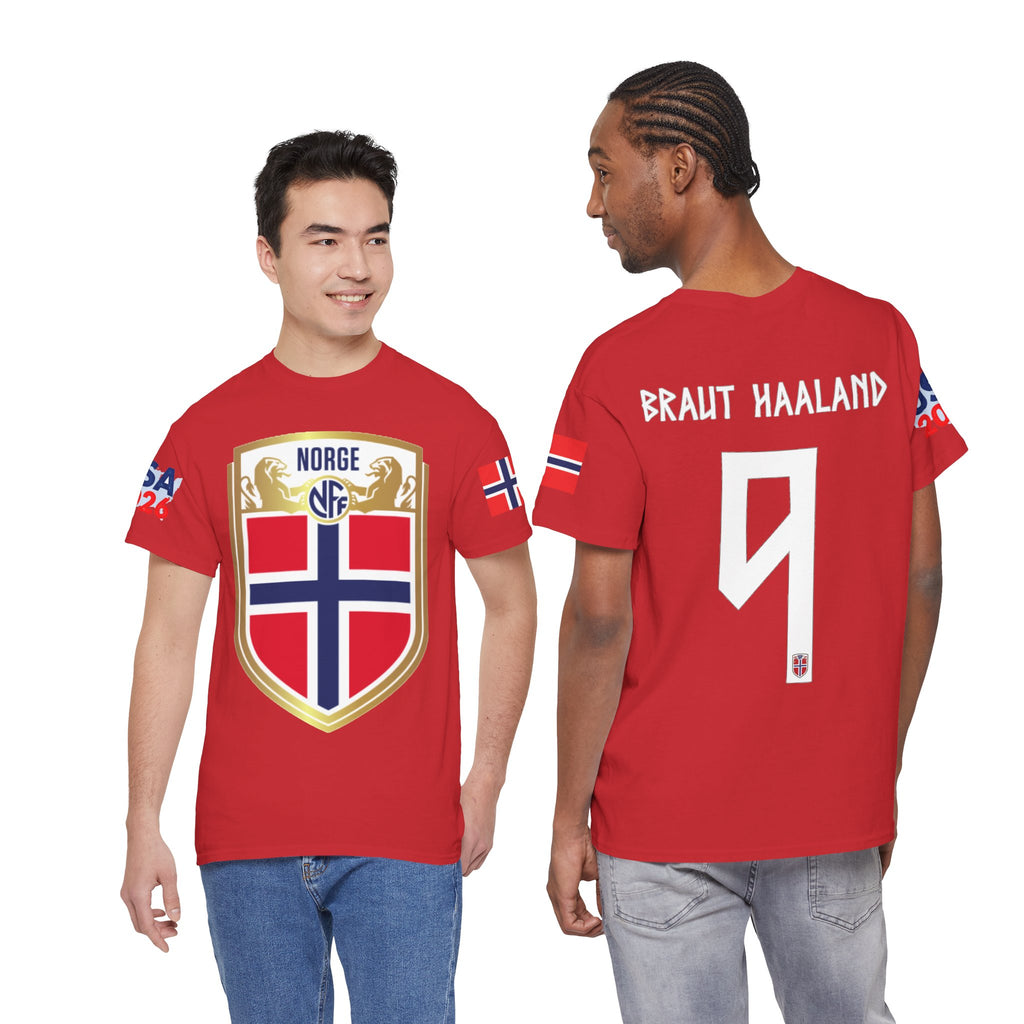 Norway Football Tee — "Braut Haaland" #9 Fan Shirt