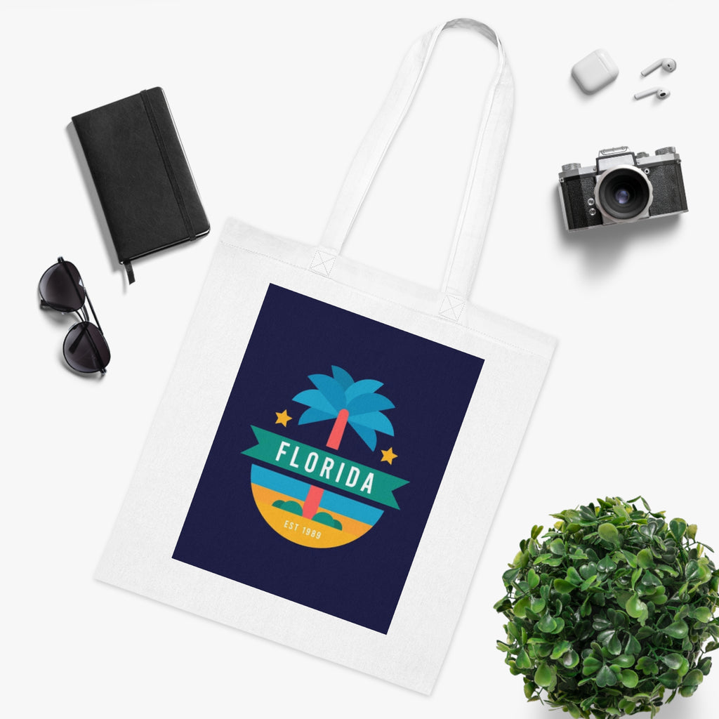 Florida Palm Beach Tote Bag – Retro State Travel Cotton Tote