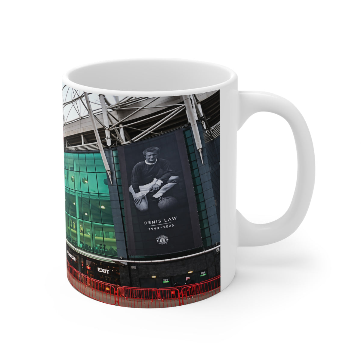 Manchester United Old Trafford Stadium Photo Mug — Ceramic Coffee Cup (11oz & 15oz)
