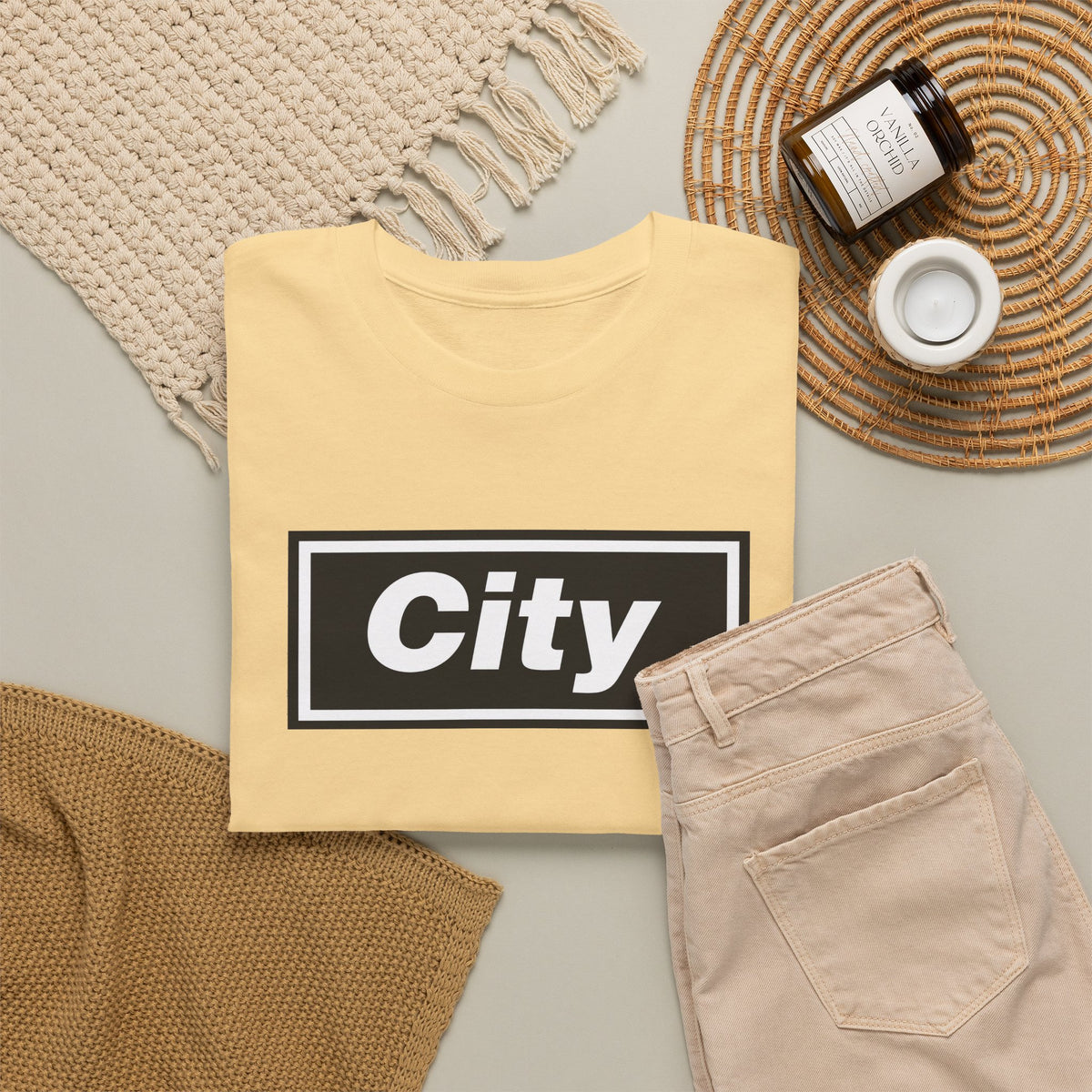 Man City Inspired Box Logo T‑Shirt — Minimal Urban Graphic Tee